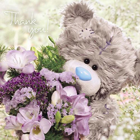 3D Holographic Thank You Me to You Bear Card £2.99